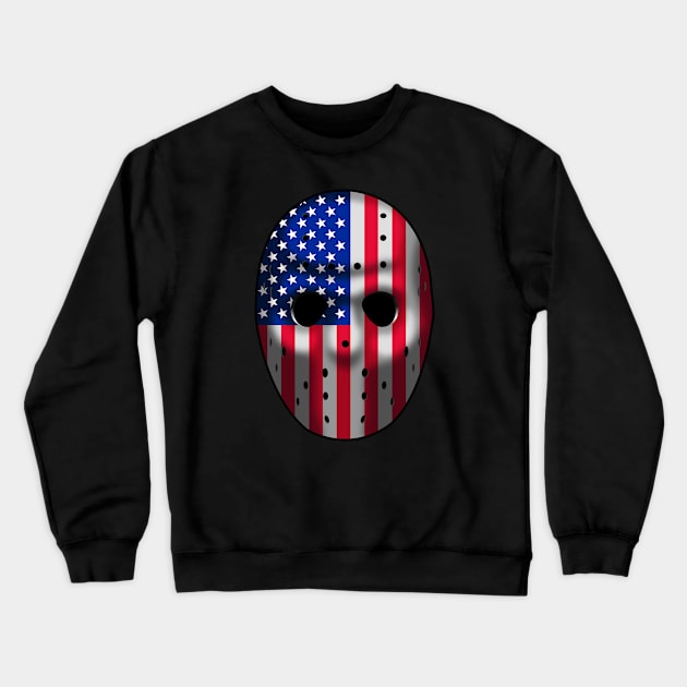 Hockey Mask, American flag Crewneck Sweatshirt by HEJK81